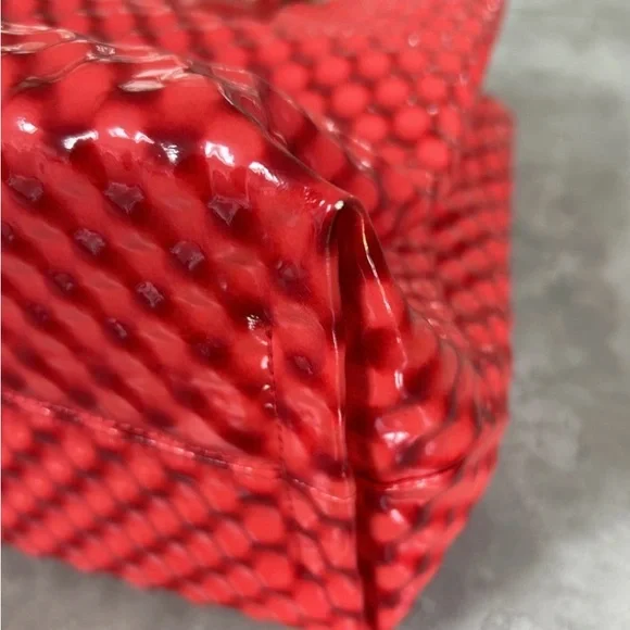 Rare Vivienne Westwood Red Quilted Patent Leather Tote with Bamboo Handles! - Picture 5 of 17